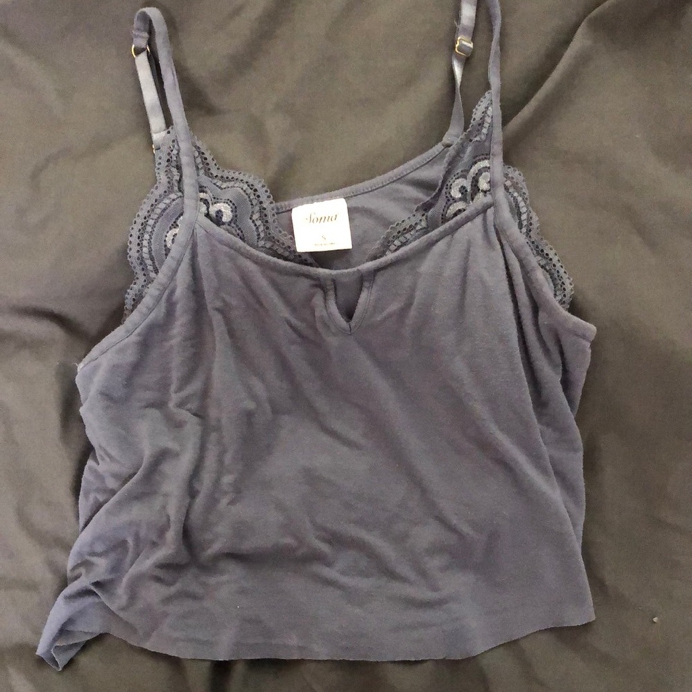 🧚🏼‍♂️blue/grey cropped tank top